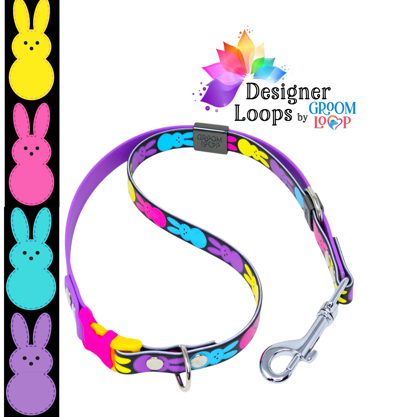 Marshmallow Bunnies BioThane® Grooming Loop